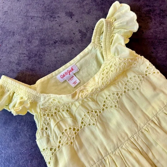 Eyelet yellow cotton dress - Picture 3 of 5